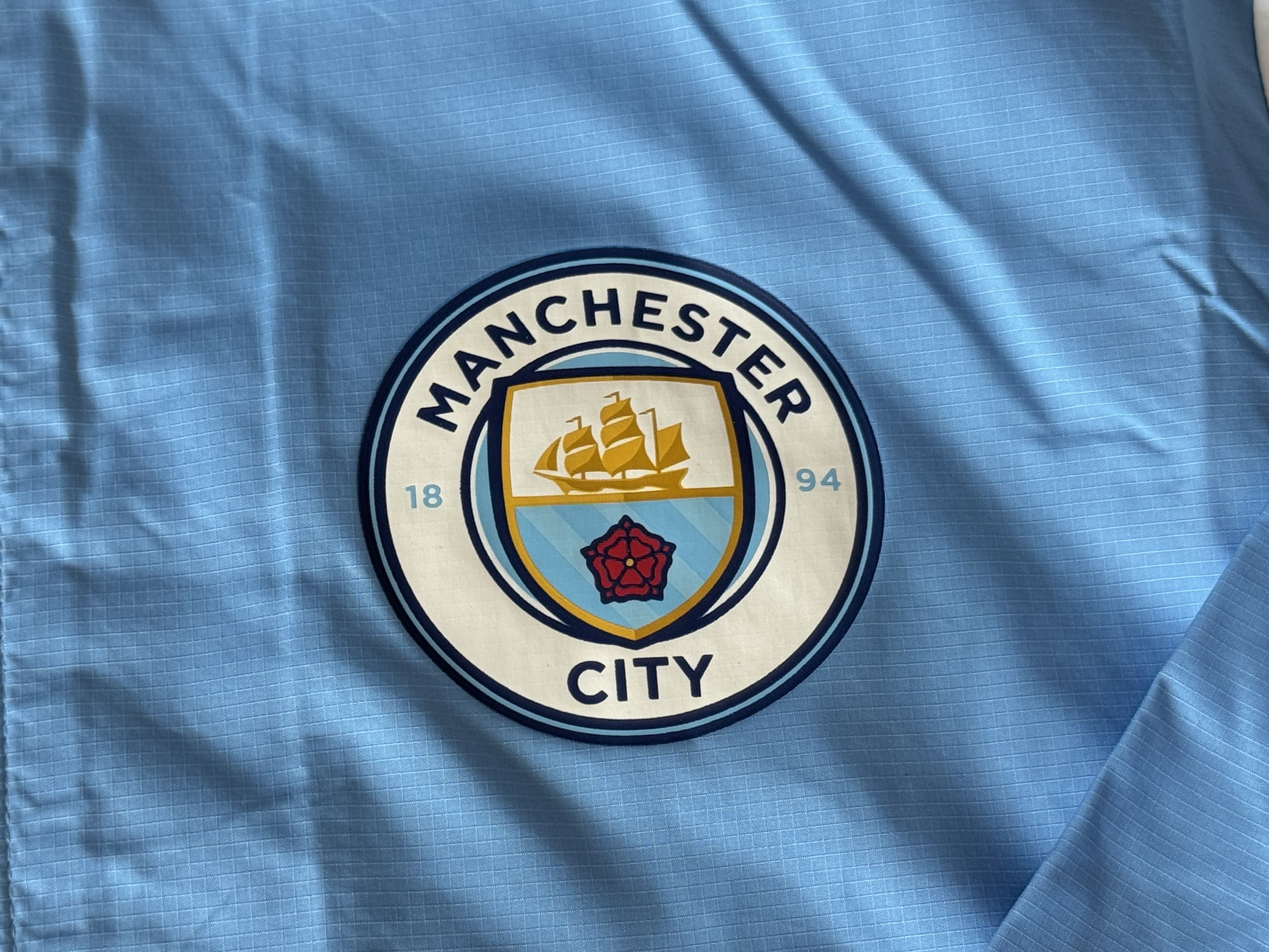 Puma Manchester City Prematch Woven Anthem Jacket Light Blue White, Puma Manchester City 2024/25 Home Jersey Team Light Blue (Non Marking Ver.) 착용 스타일 - 3