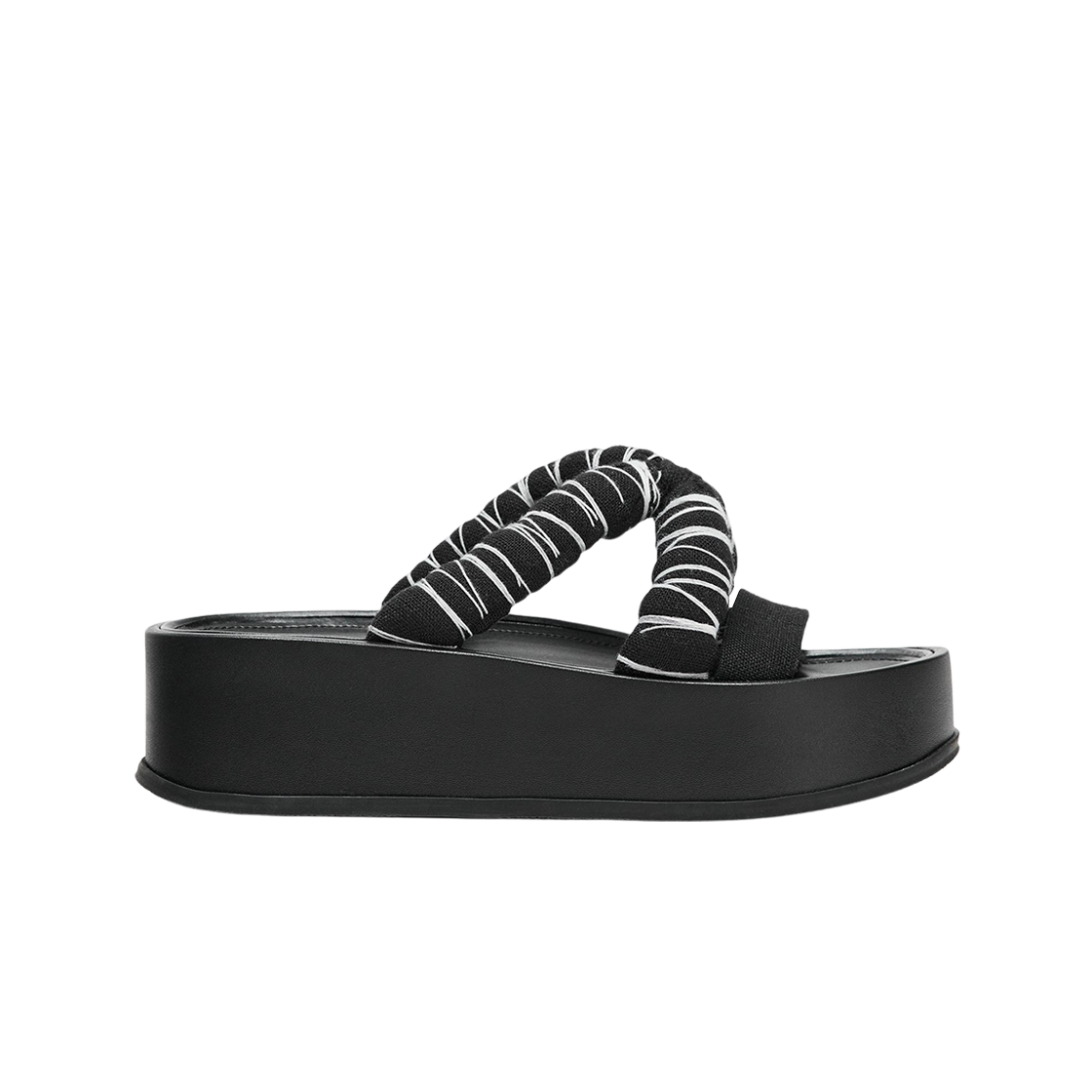 1831/510/800 (W) Zara x Fanglu Lin Padded Strappy Platform Sandals Black