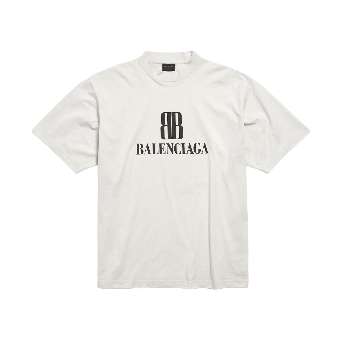 764235TSVU49012 Balenciaga Nano BB T-Shirt Medium Fit Dirty White
