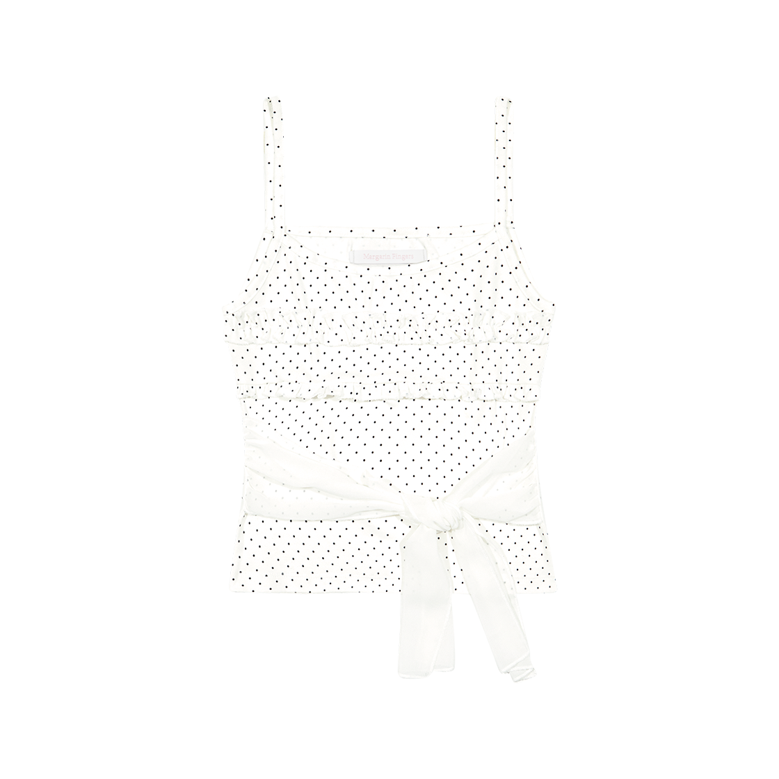 MF2536TS001MIVFR Margarin Fingers Frill Ribbon Tank Top Ivory - 대표 이미지 #1