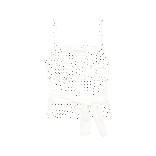 MF2536TS001MIVFR Margarin Fingers Frill Ribbon Tank Top Ivory