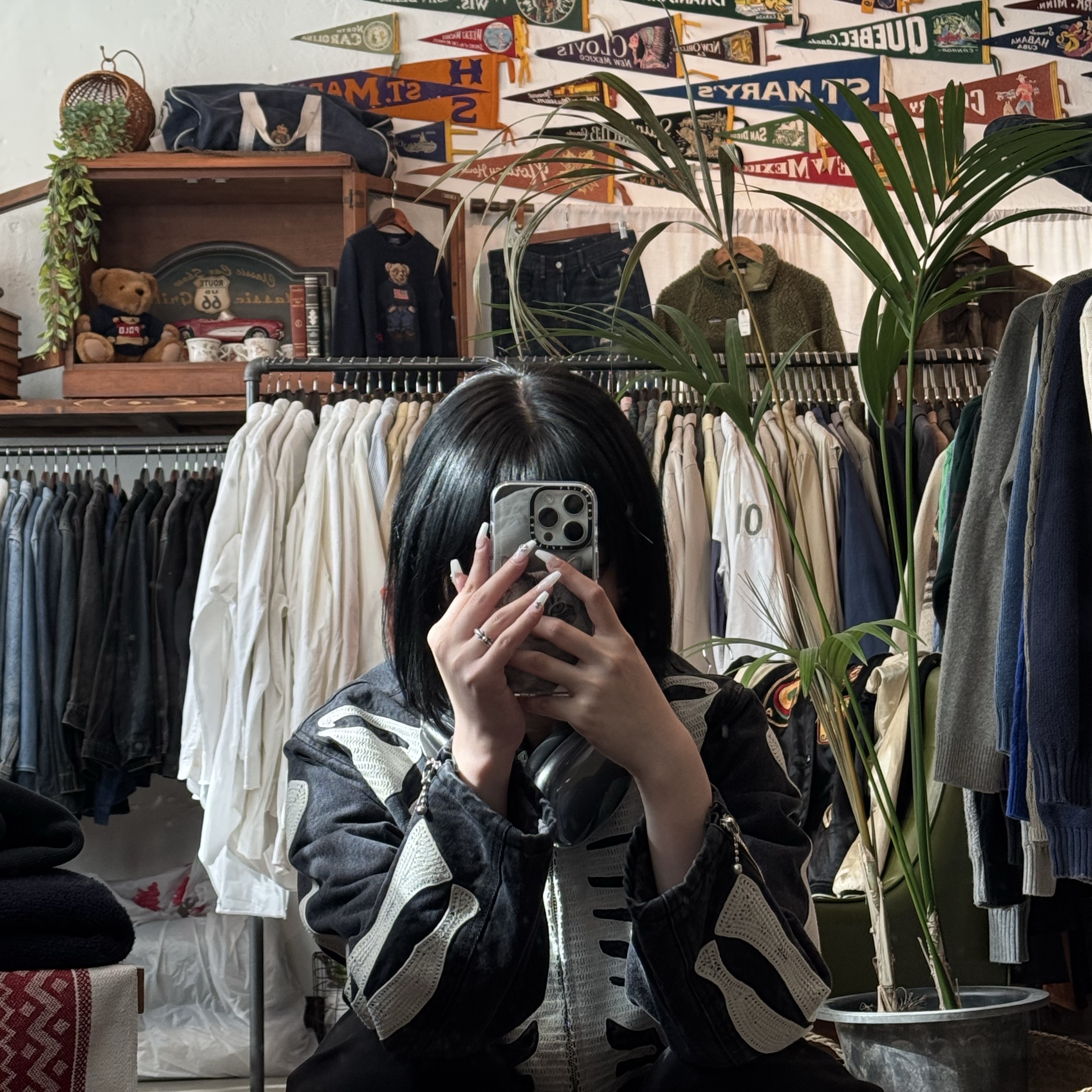 Kapital 14 oz. Black X Black Denim Motocross Bone Jacket Black, Needles H.D. Track Pants Poly Smooth Black 착용 스타일 - 1