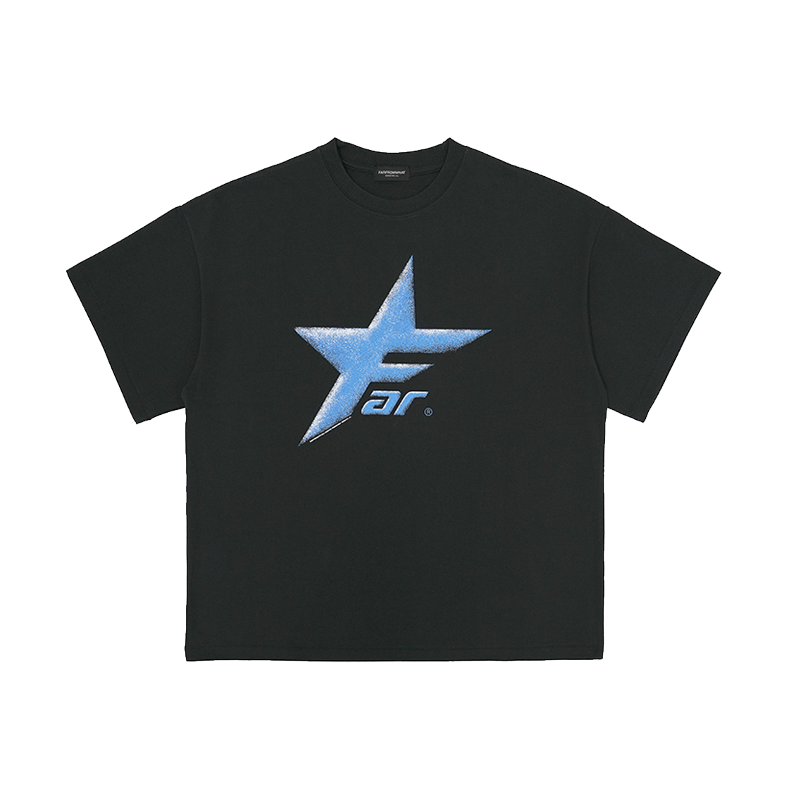 [더블적립]파프롬왓 파 스타 로고 티셔츠 블랙([더블적립]Farfromwhat Far Star Logo T-Shirts Black)