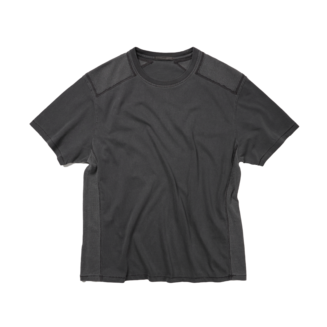 이티씨이 믹스드 숄더 패널 티 차콜(ETCE Mixed Shoulder Panel Tee Charcoal)
