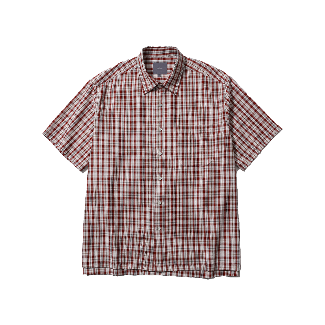 발루트 써머 그리드 체크 셔츠 레드