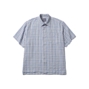 Ballute Summer Grid Check Shirts Skyblue