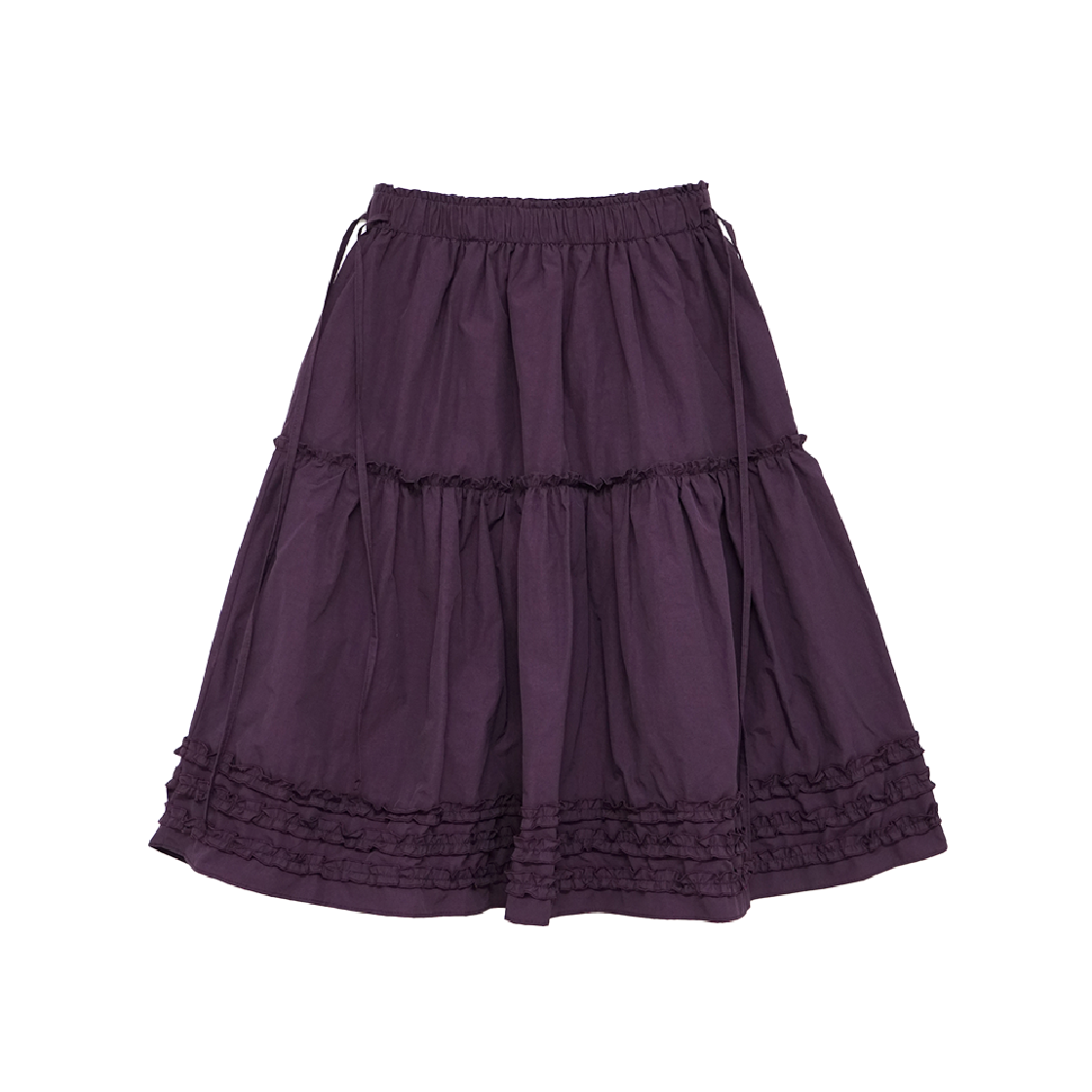 쿠키시 케이티 프릴 미디 스커트 딥퍼플(Kookeesee Katie Frill Midi Skirt Deep Purple)