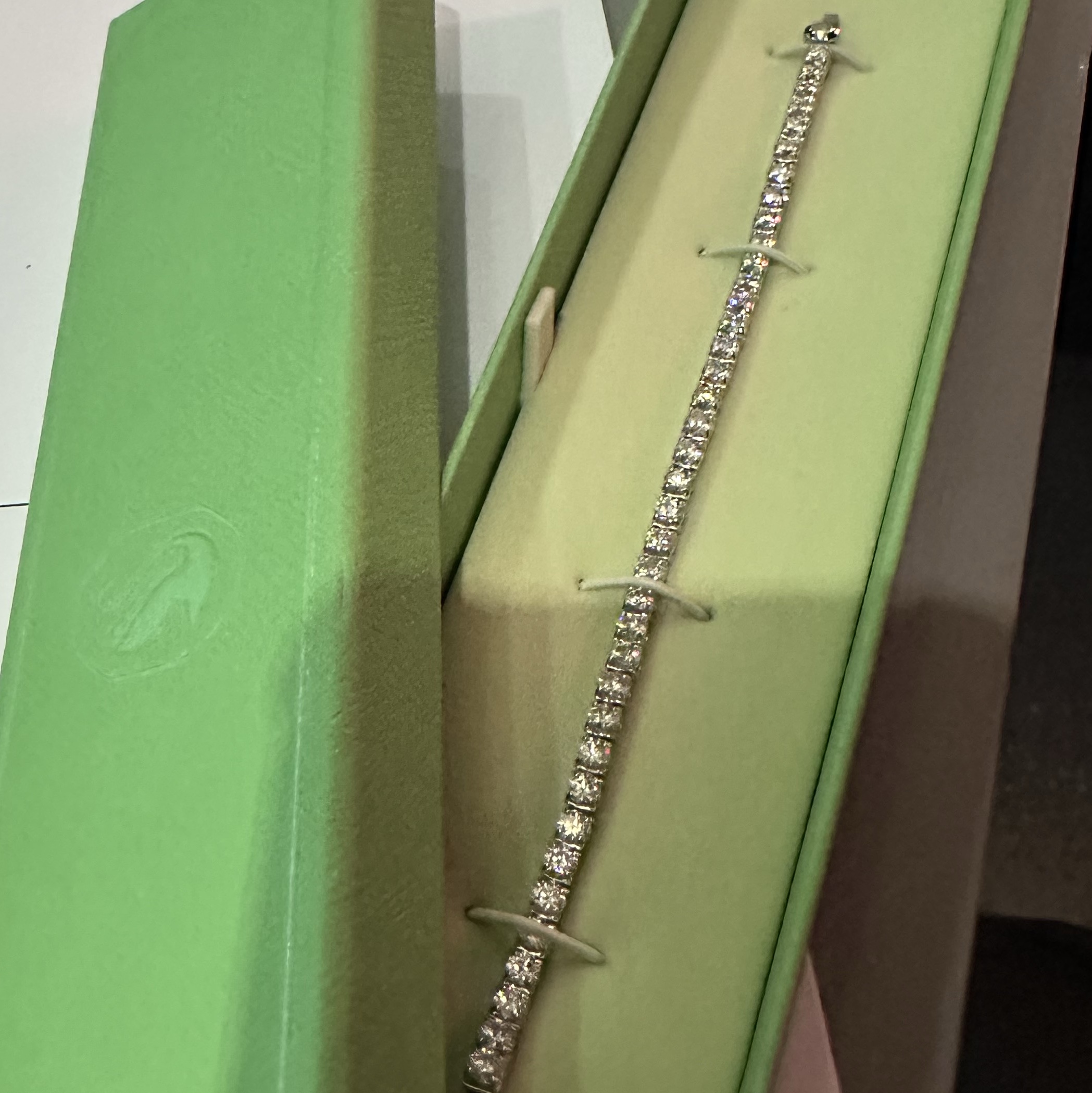 (W) Swarovski Matrix Tennis Bracelet White Rhodium Plated 착용 스타일 - 4
