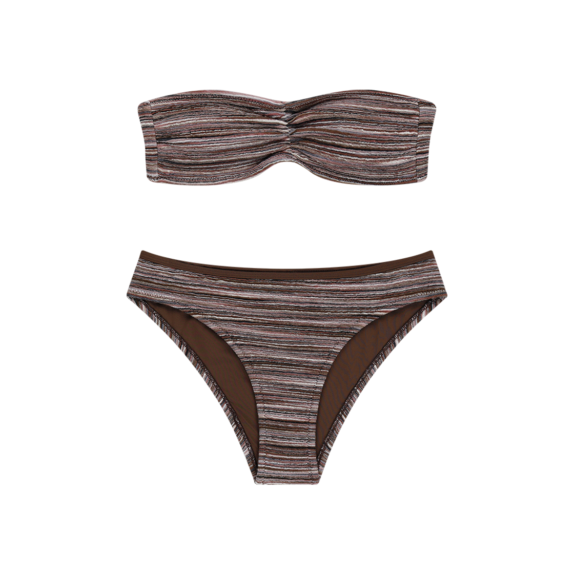 【COYSEIO】25ss COASTAL STRIPE BIKINI COASTAL STRIPE BIKINI BROWN - coyseio