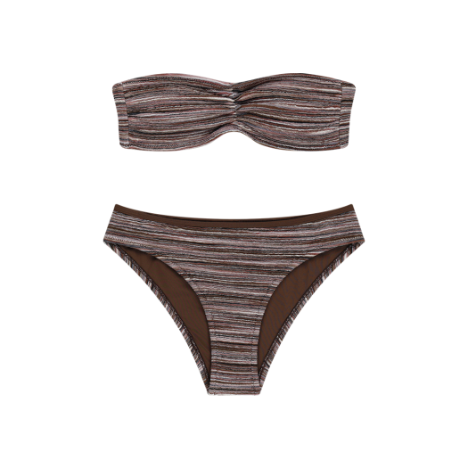 SU2502TC81 COYSEIO Coastal Stripe Bikini Brown