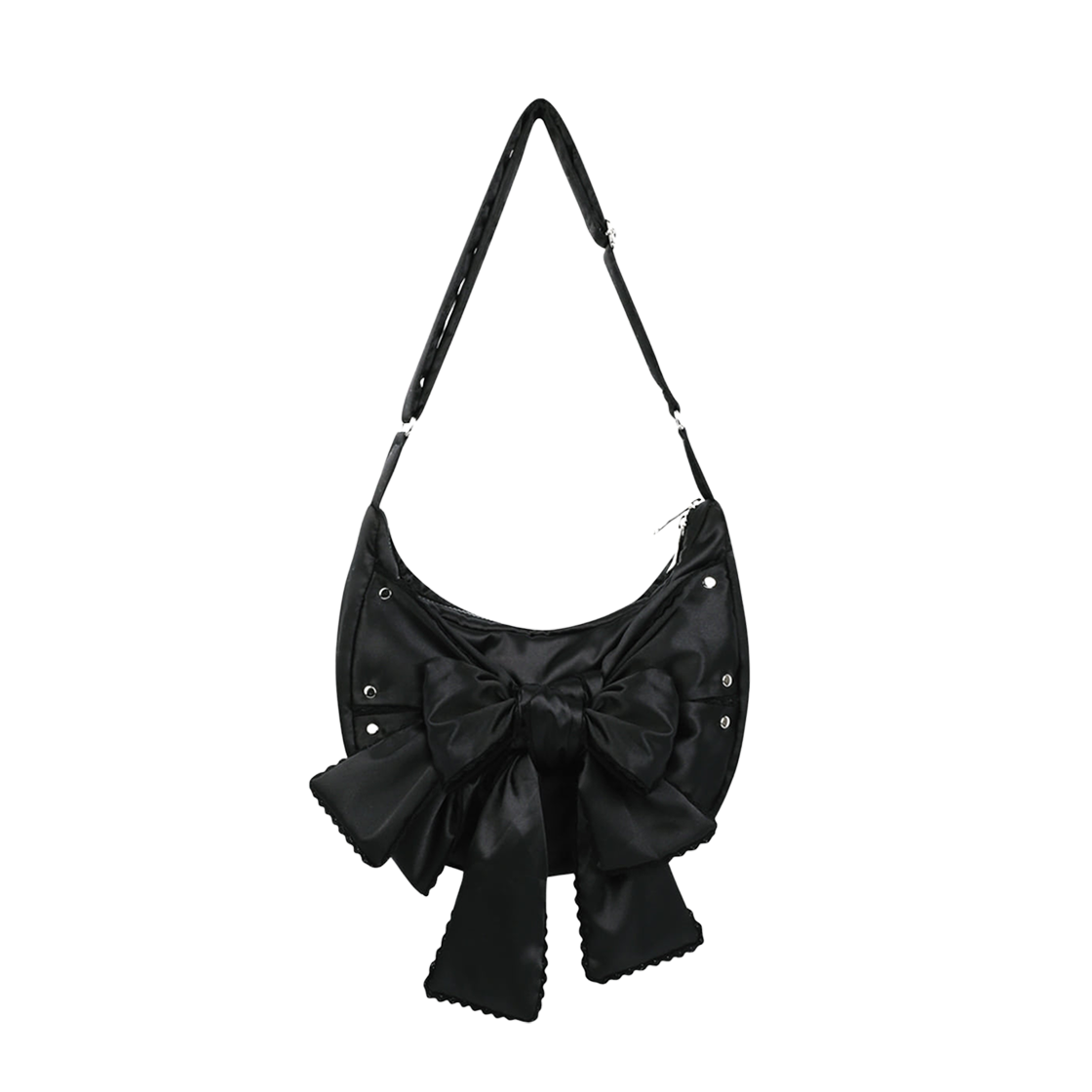이우가마카라스 레이스드 리본 숄더백 블랙(Iugamakaras Laced Ribbon Shoulder Bag Black)
