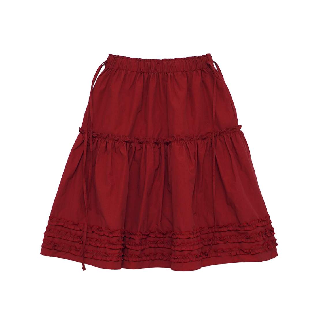 KS5BRSK011RD Kookeesee Katie Frill Midi Skirt Red