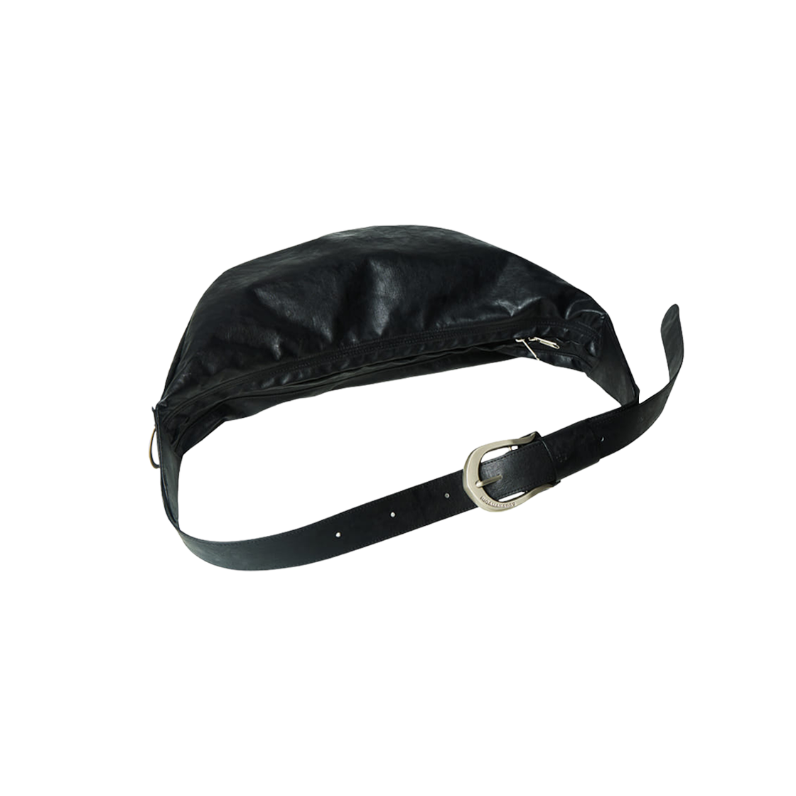 - Iugamakaras H Buckle Banana Leather Bag Black