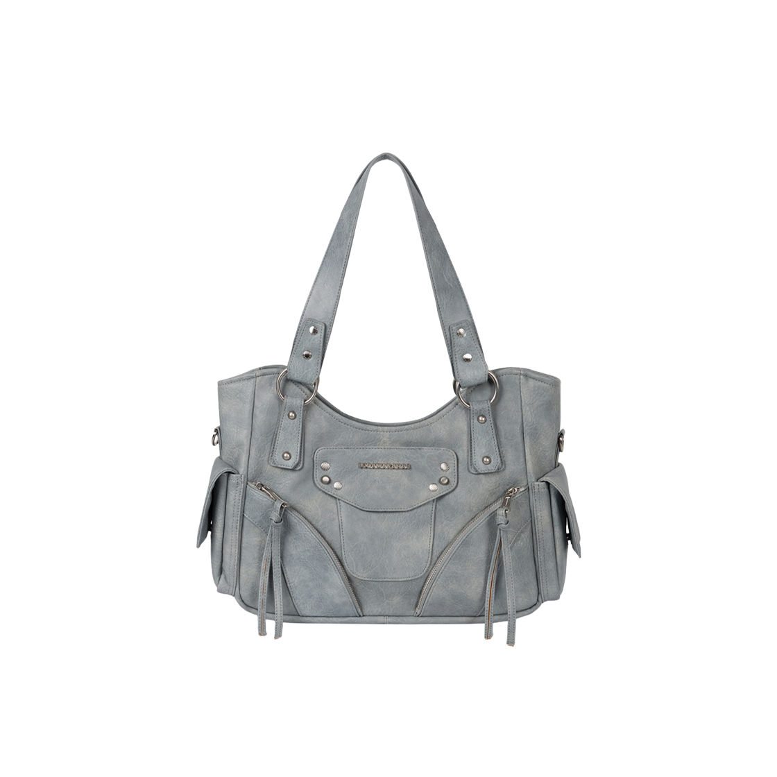 이우가마카라스 스터드 레더 숄더백 스카이 블루(Iugamakaras Studded Leather Shoulder Bag Sky Blue)