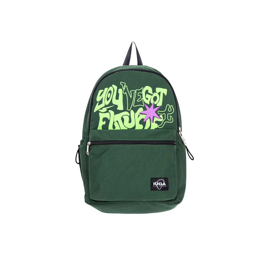 이우가마카라스 프린티드 트윌 포켓 백팩 그린(Iugamakaras Printed Twill Pocket Backpack Green)