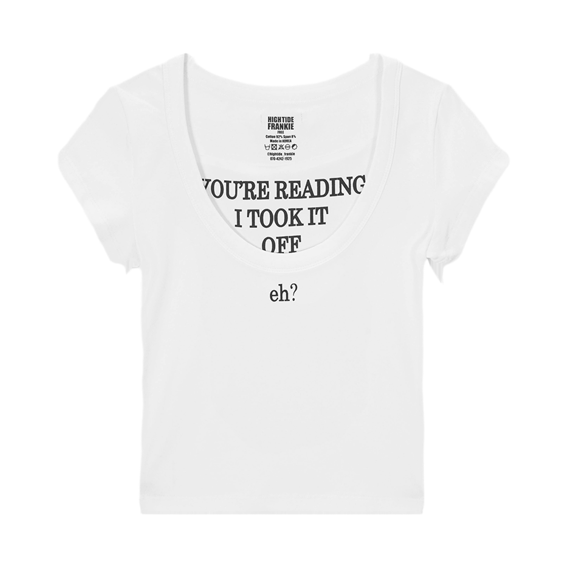 HF25BST014WT HIGHTIDE FRANKIE Eh U-Neck Short Sleeve Tee White