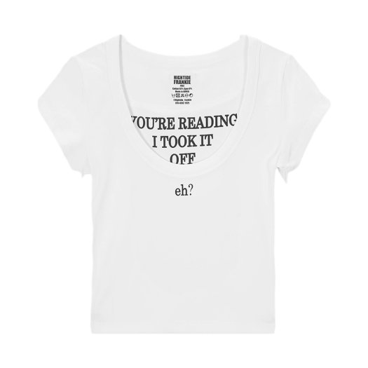 HF25BST014WT HIGHTIDE FRANKIE Eh U-Neck Short Sleeve Tee White