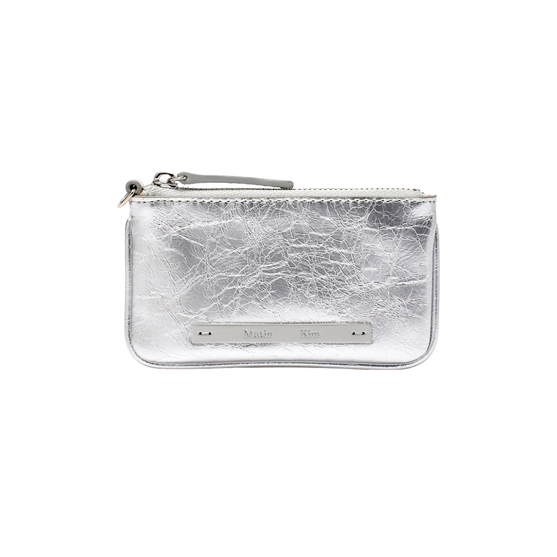 MK2477WL006MSV Matin Kim Glossy Leather Coin Wallet Silver