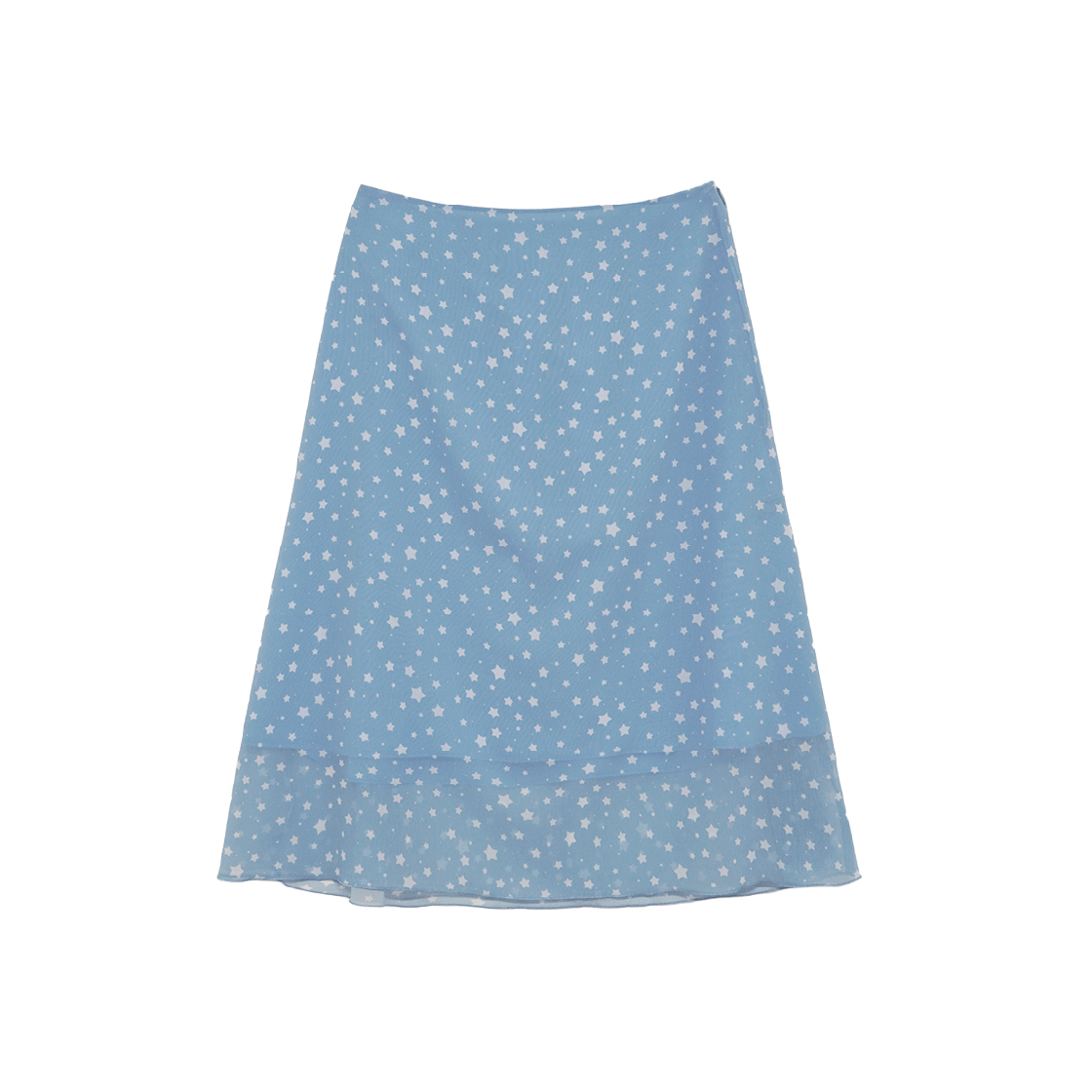 KS5BRSK009SB Kookeesee Ellie Star Midi Skirt Sky Blue