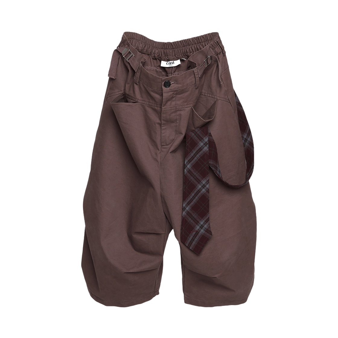 CD25SSTSPT02BR Cord Tie Strap Bermuda Pants Washed Brick - 대표 이미지 #1