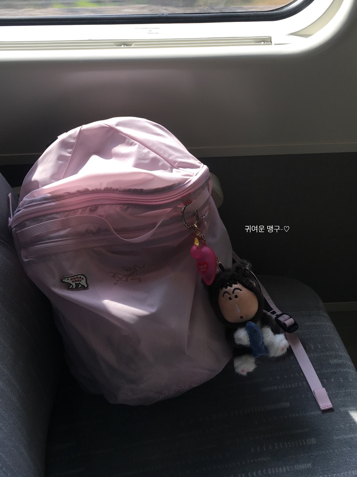 Arc'teryx Heliad 15 Backpack Pink Glow, Human Made Animal Pin #2 White 착용 스타일