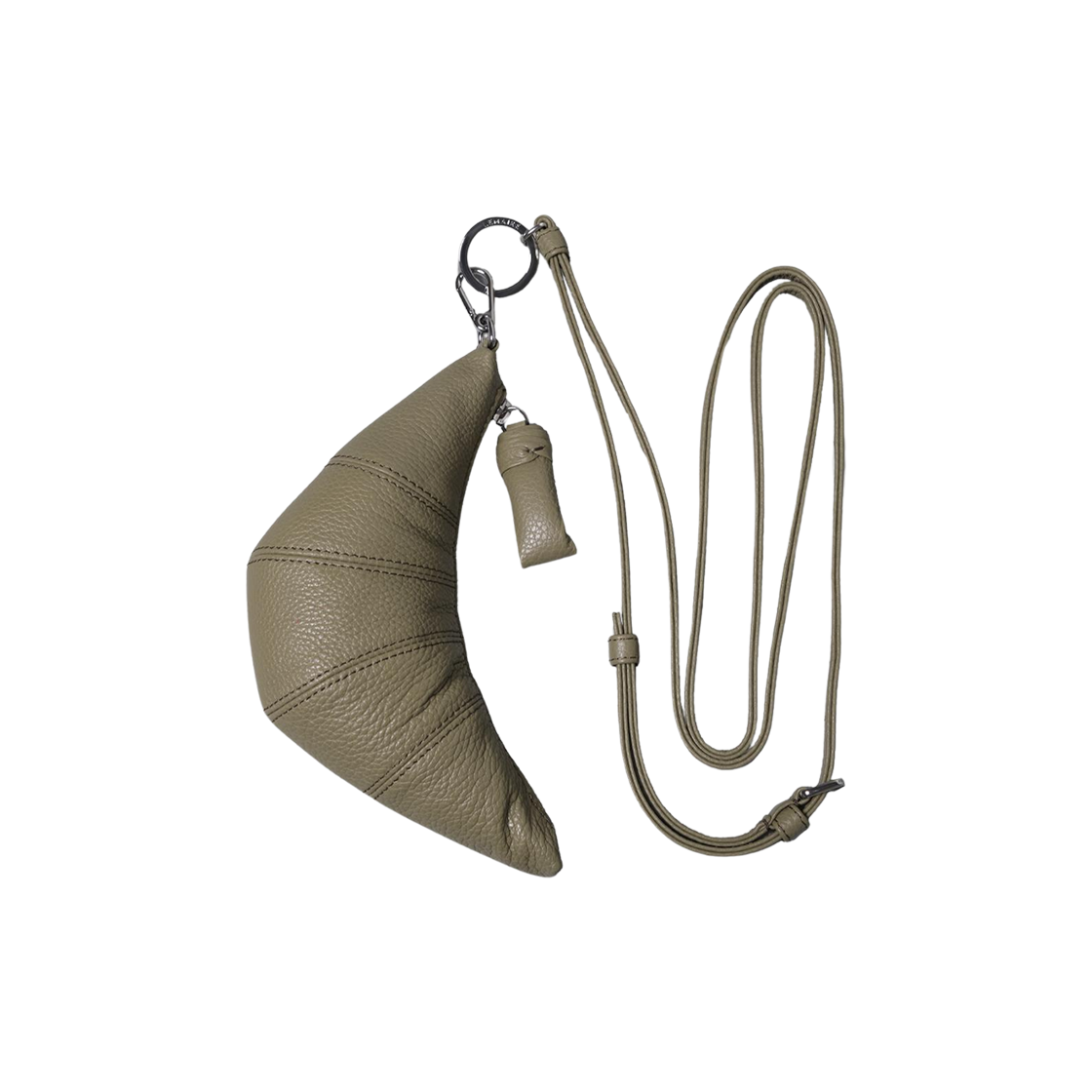 SL0054-LL0018-641 Lemaire Crossbody Croissant Coin Purse Soft Grained Leather Dusty Khaki