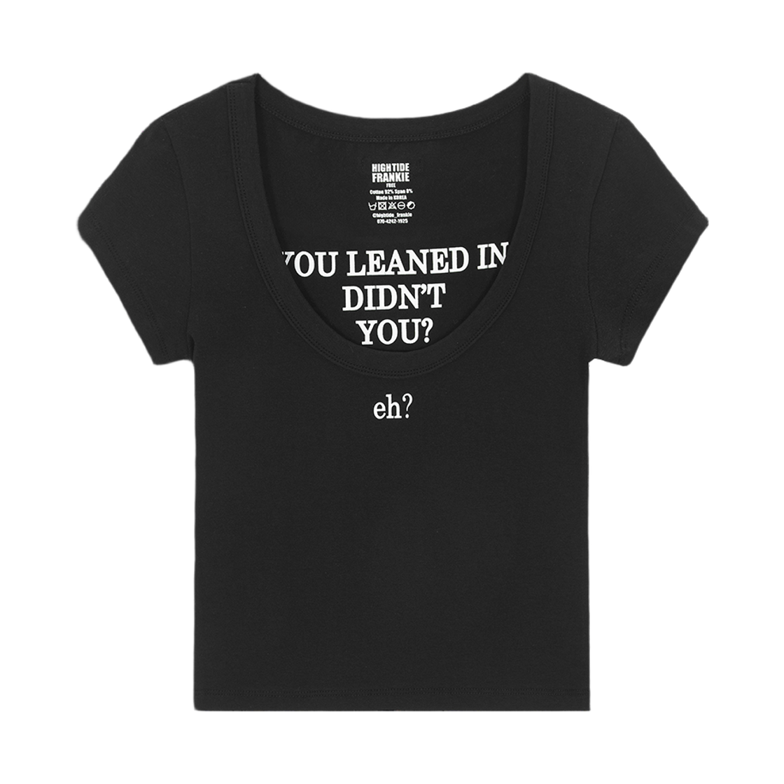 HF25BST014BK HIGHTIDE FRANKIE Eh U-Neck Short Sleeve Tee Black