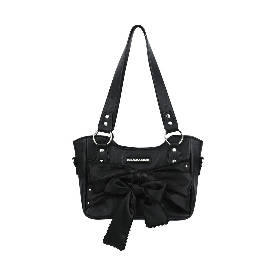 이우가마카라스 레이스드 리본 레더 숄더백 블랙(Iugamakaras Laced Ribbon Leather Shoulder Bag Black)