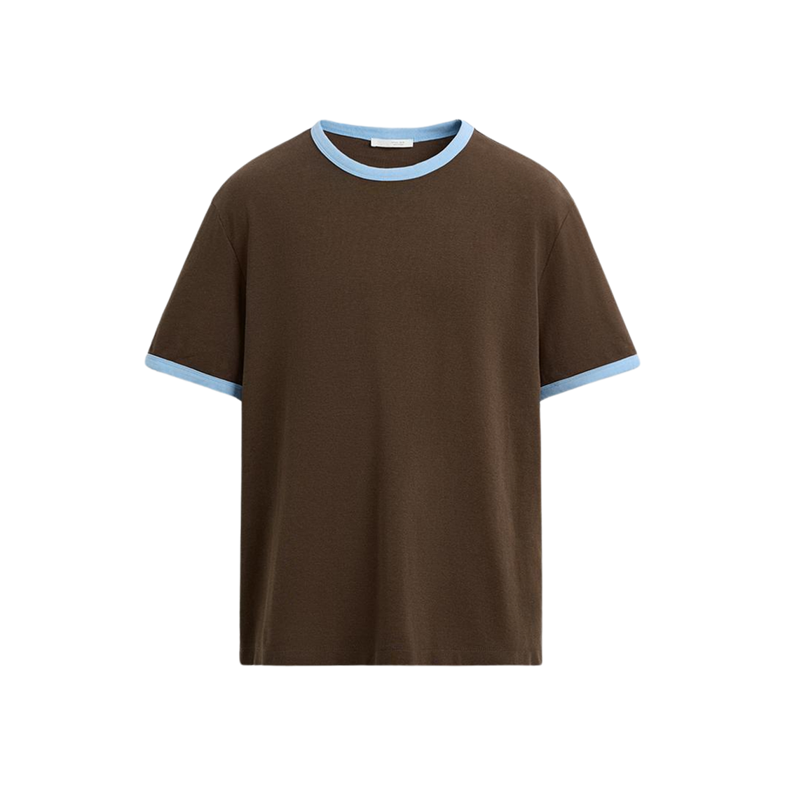 자라 베이직 콘트라스트 립 티셔츠 브라운