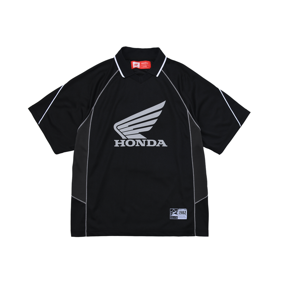 [KREAM 단독] 혼다 메쉬 져지 V 넥 숏슬리브 블랙([KREAM 단독] Honda Mesh Jersey V Neck Short Sleeve Black)