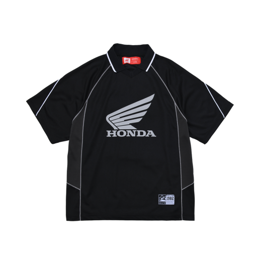 HFM1SS301EBK Honda Mesh Jersey V Neck Short Sleeve Black