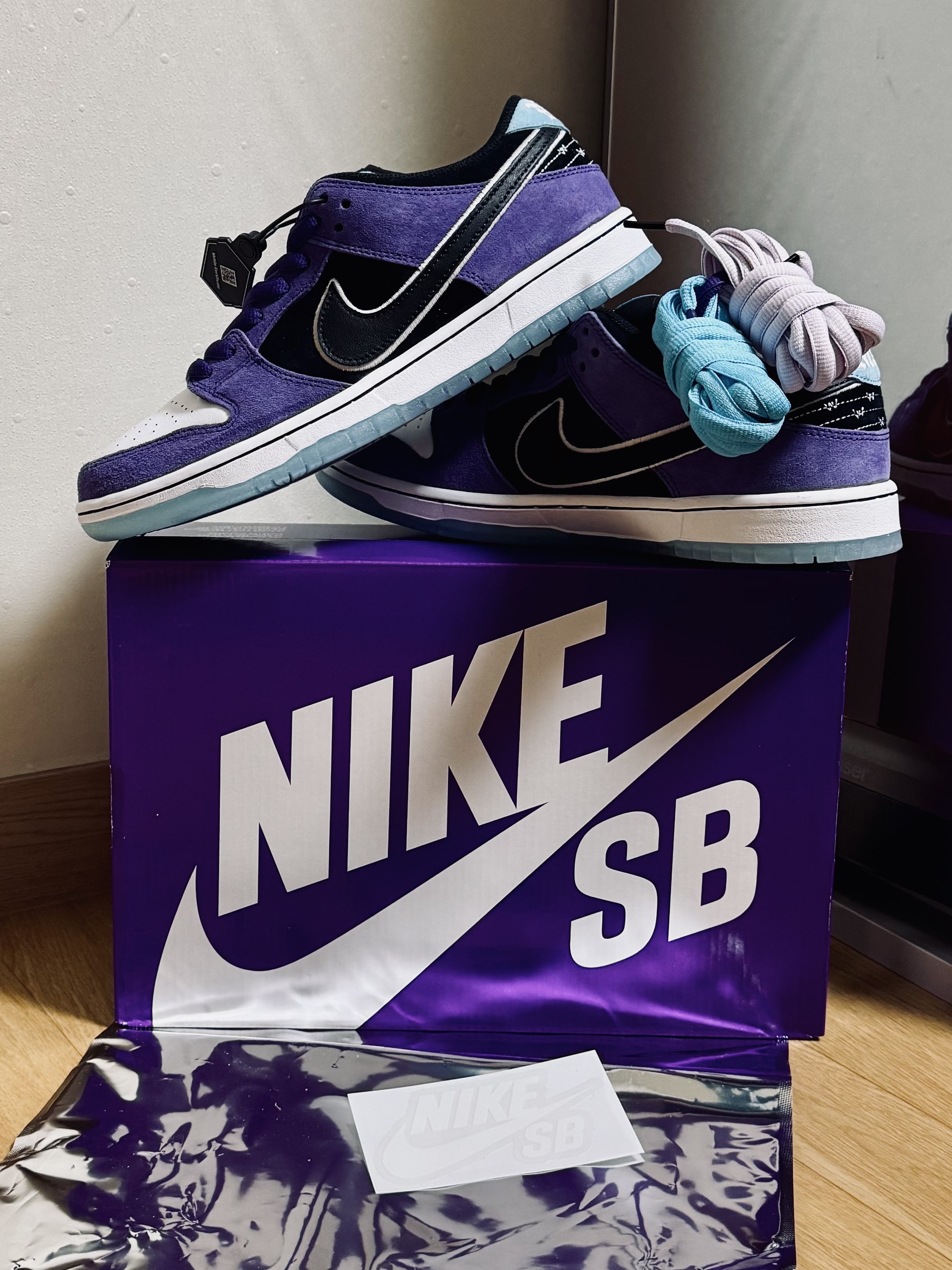 Nike x Hayley Wilson SB Dunk Low Pro Black and Court Purple 착용 스타일