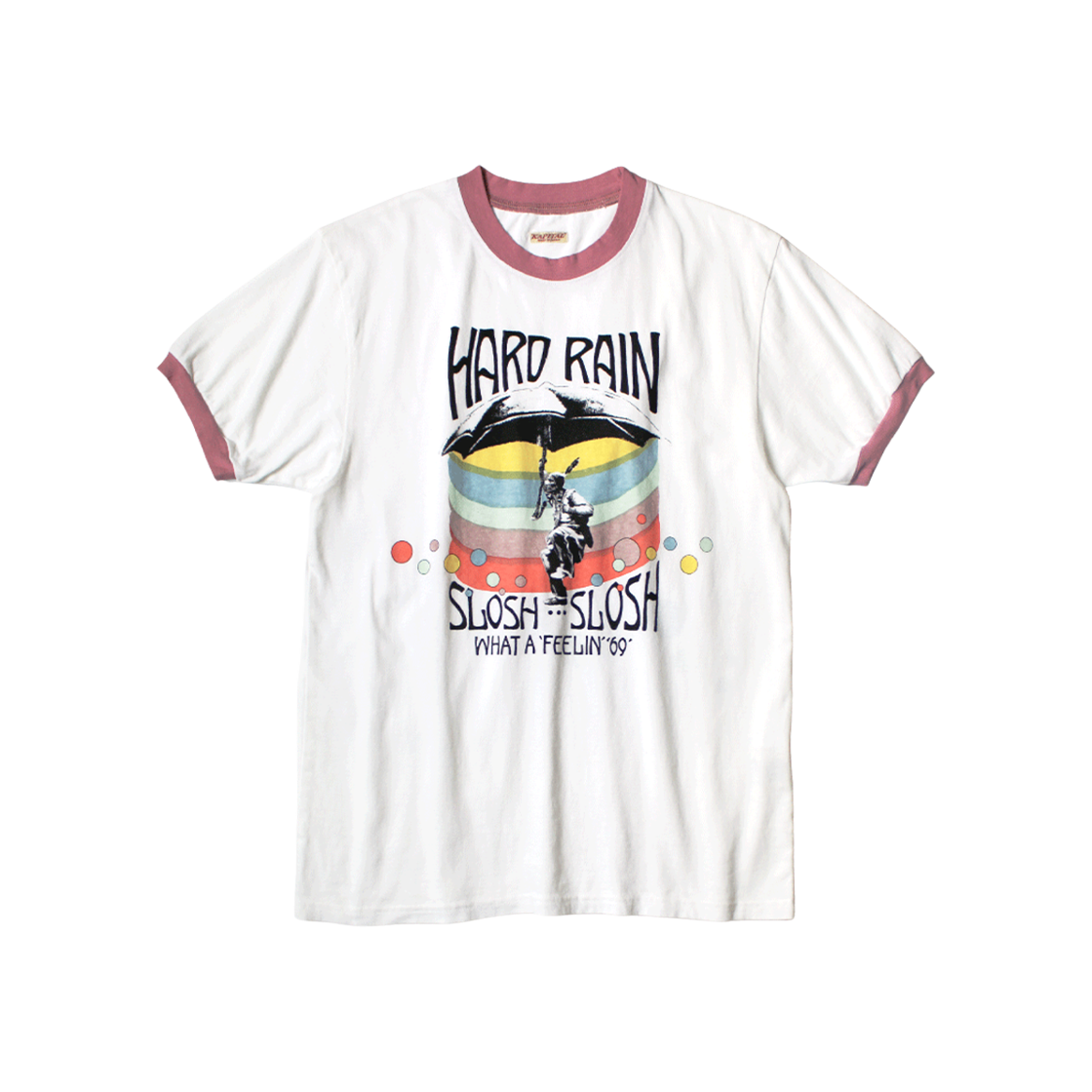 K2203SC054/K2504SC189 Kapital 20 Tenjiku Ringer T-Shirt Hard Rain Sundance Pt White