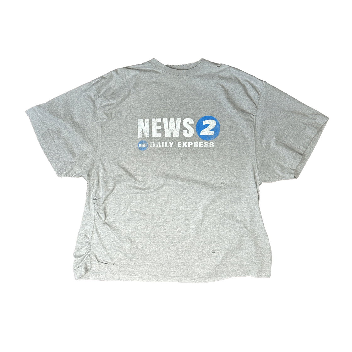 논노드 퍼커링 뉴스 티셔츠 빈티지 그레이(Nonnod Puckering News T-shirt Vintage grey)