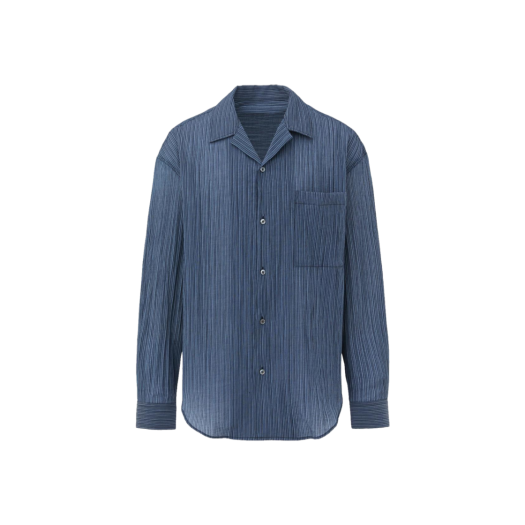 DNBESSST11BL DNSR Stripe Open Collar Shirt Blue