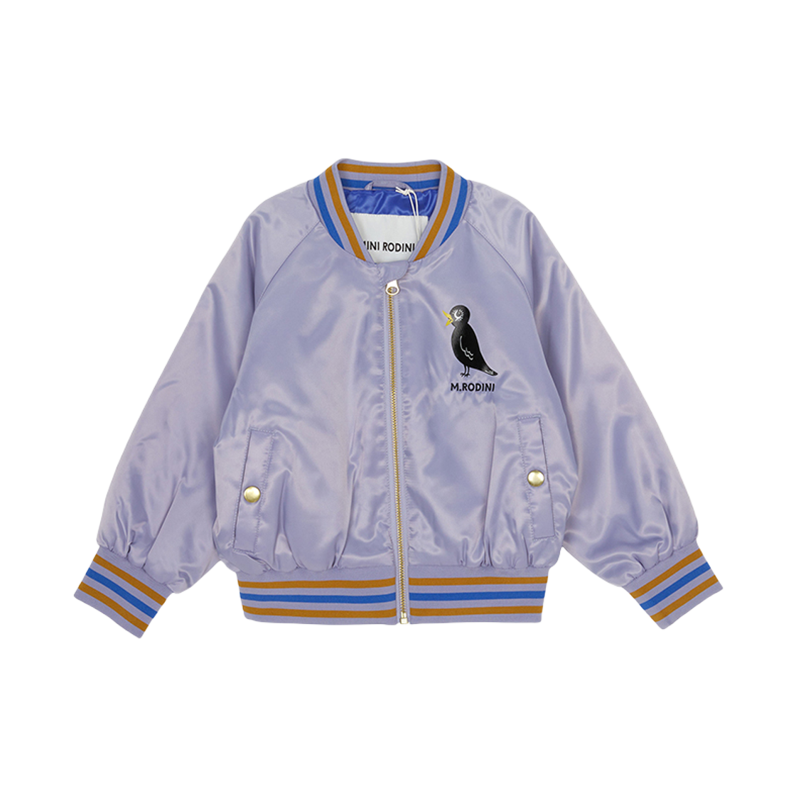 (키즈) 미니 로디니 야구 점퍼 퍼플((Kids) Mini Rodini Baseball Jumper Purple)