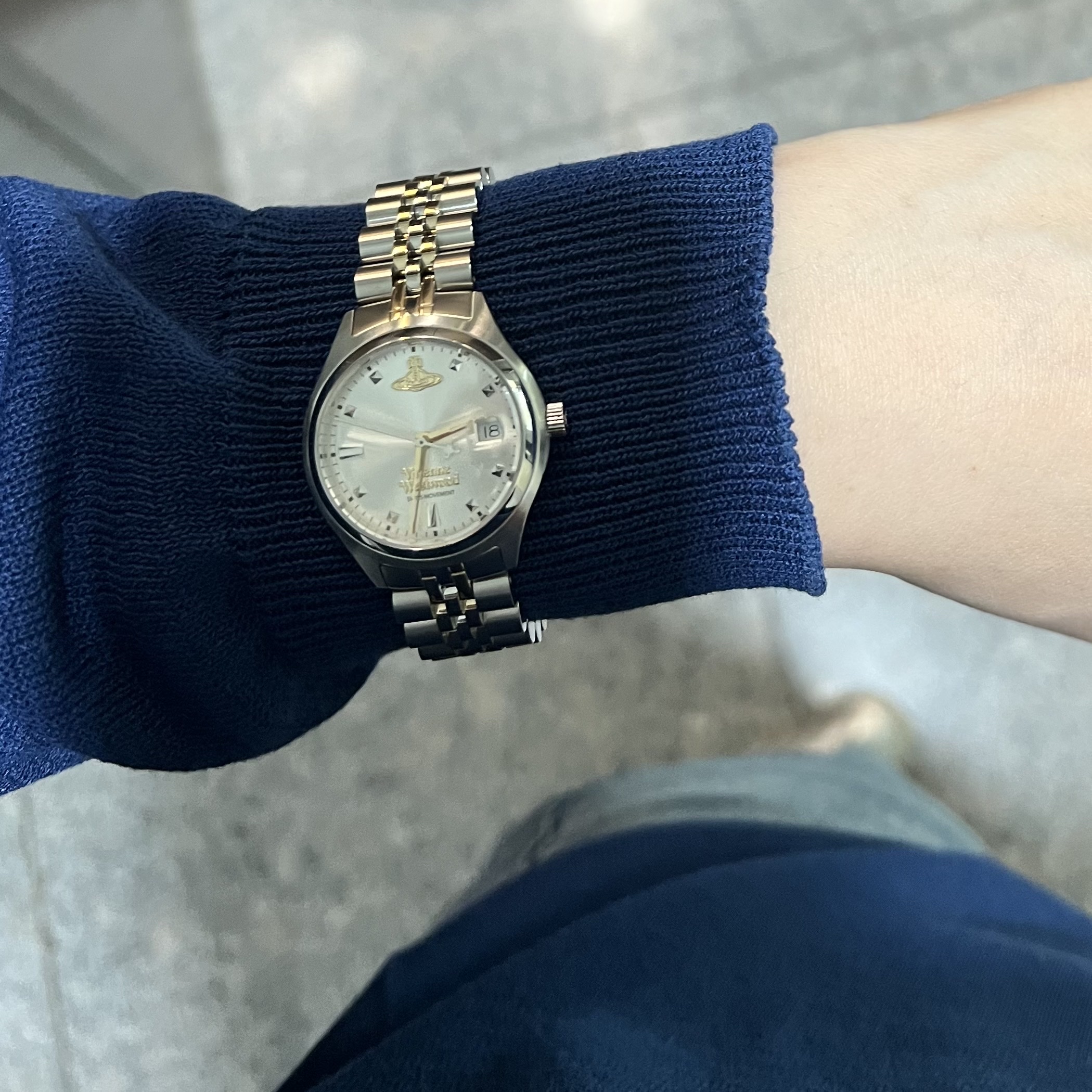 (W) Vivienne Westwood Little Camberwell 29mm Silver Gold 착용 스타일