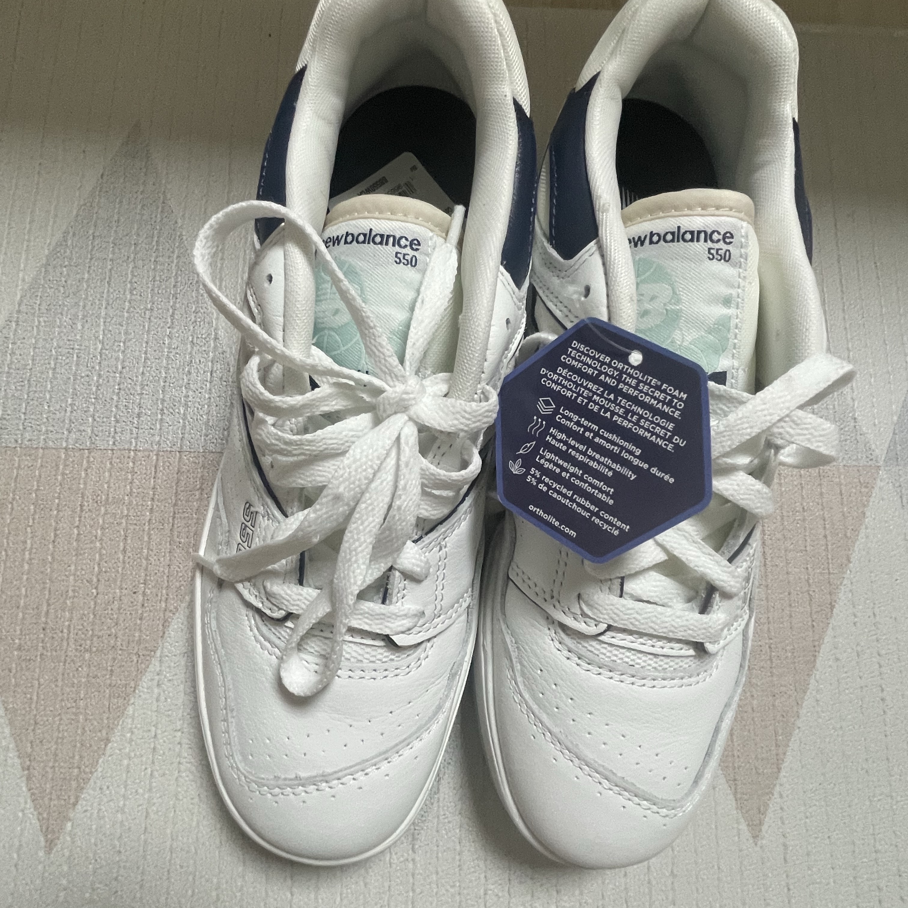 New Balance 550 White Winter Fog - D Standard 착용 스타일