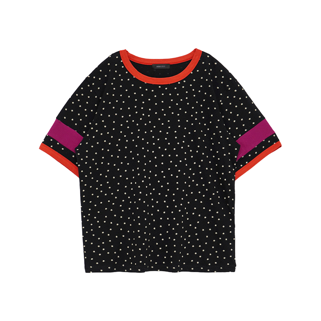 KS5BRTS007BK Kookeesee Star Ringer T-Shirt Black