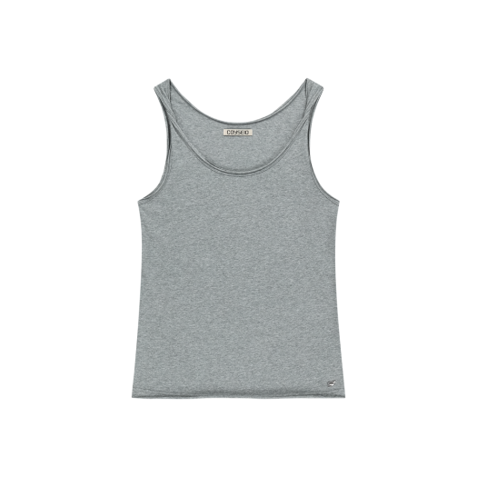 SU2502ST82 COYSEIO Twisted Sleeveless Melange Grey