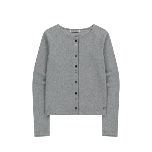 SU2502JK81 COYSEIO Raw Edge Cardigan Melange Grey