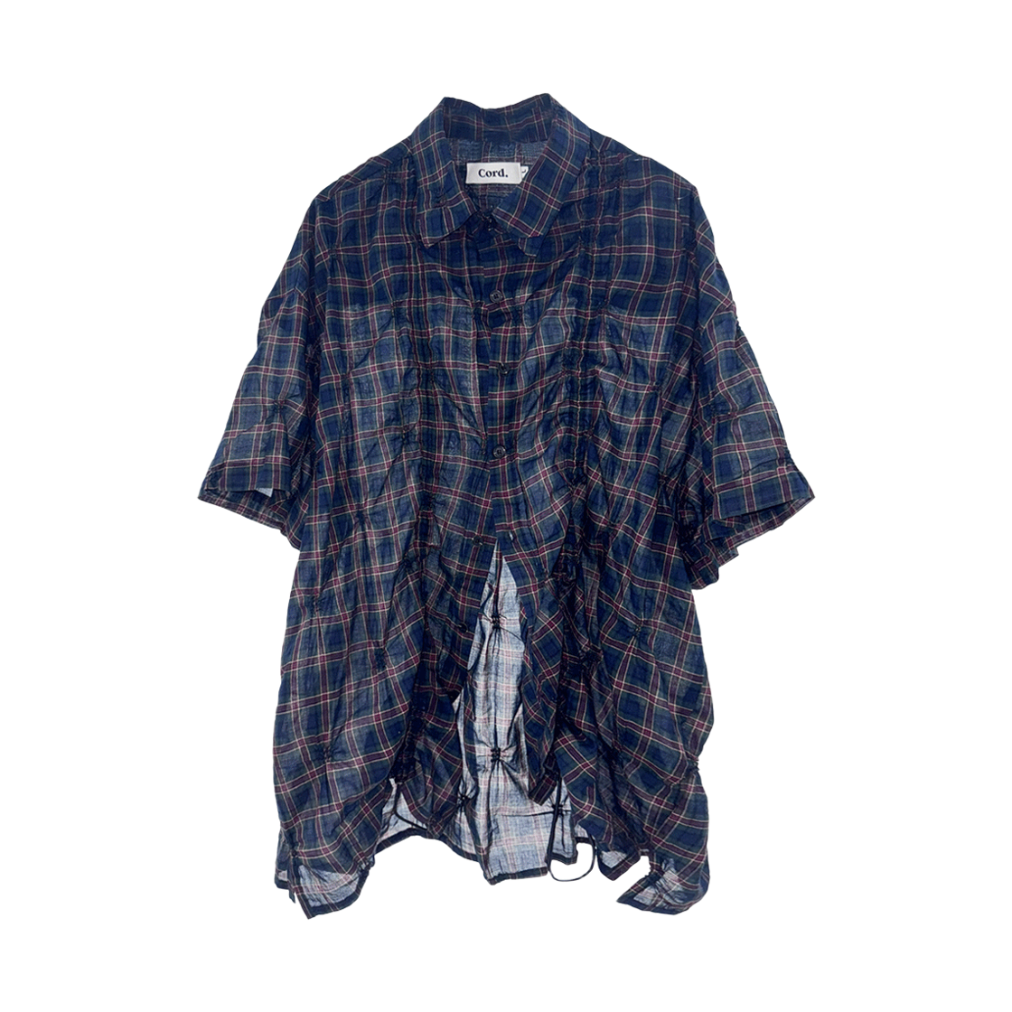 CD25SSWPSH01NV Cord Wave String Pinch Shirt Navy Check - #2