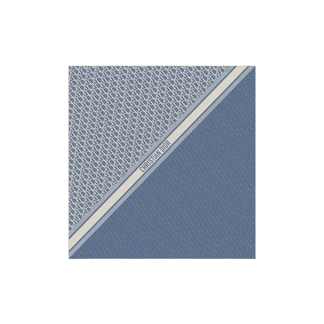 (W) 디올 오블리크 70 스퀘어 스카프 실크 트윌 블루((W) Dior Oblique 70 Square Scarf Silk Twill Blue) - 1