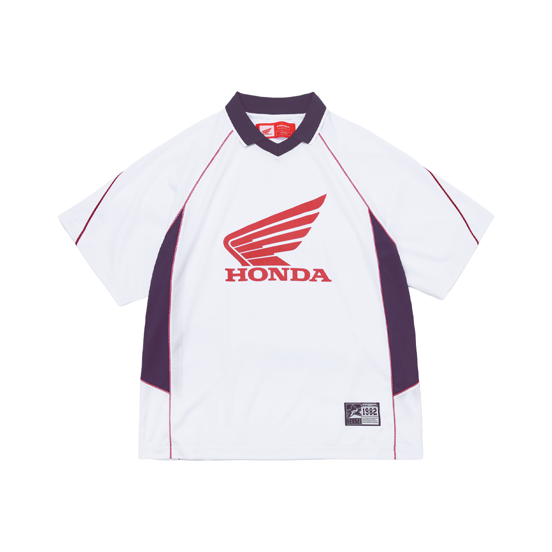 [KREAM 단독] 혼다 메쉬 져지 V 넥 숏슬리브 화이트([KREAM 단독] Honda Mesh Jersey V Neck Short Sleeve White)