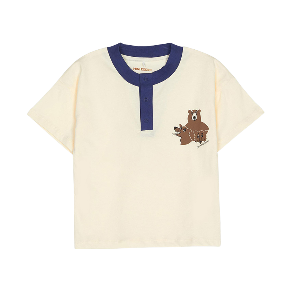 (키즈) 미니 로디니 숏 슬리브 티셔츠 화이트((Kids) Mini Rodini Short Sleeve T-Shirt White)