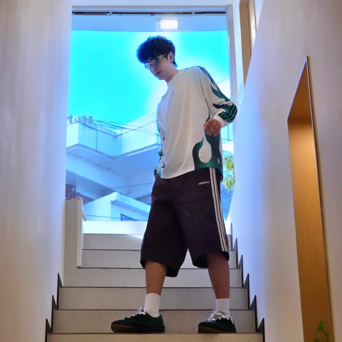 Adidas Flames Bike Shirt White - KR Sizing, Adidas Flames Bike Shirt White - US Sizing 착용 스타일 - 8