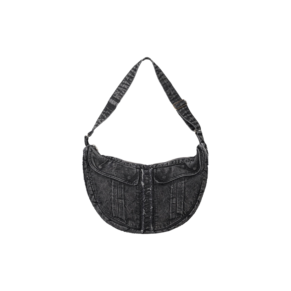 이우가마카라스 워시드 데님 숄더백 블랙(Iugamakaras Washed Denim Shoulder Bag Black)