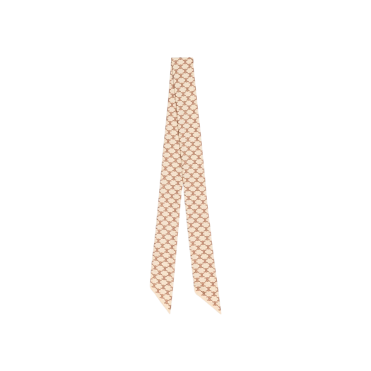 (W) Celine Lavalliere in Mini Triomphe Silk Twill Vanilla Caramel