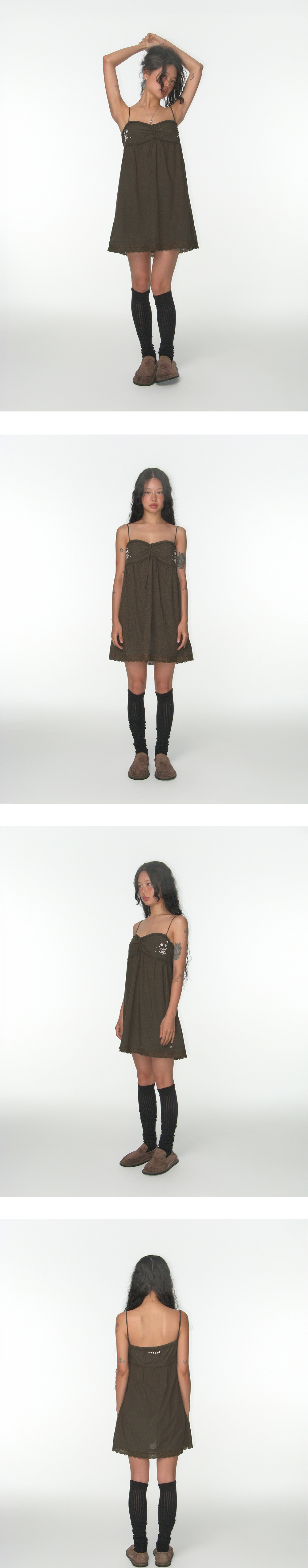 トップス coyseio SOLAR STITCH MINI DRESS BROWN 코이세이오 솔라 스티치 미니 드레스 브라운 | COYSEIO | KREAM