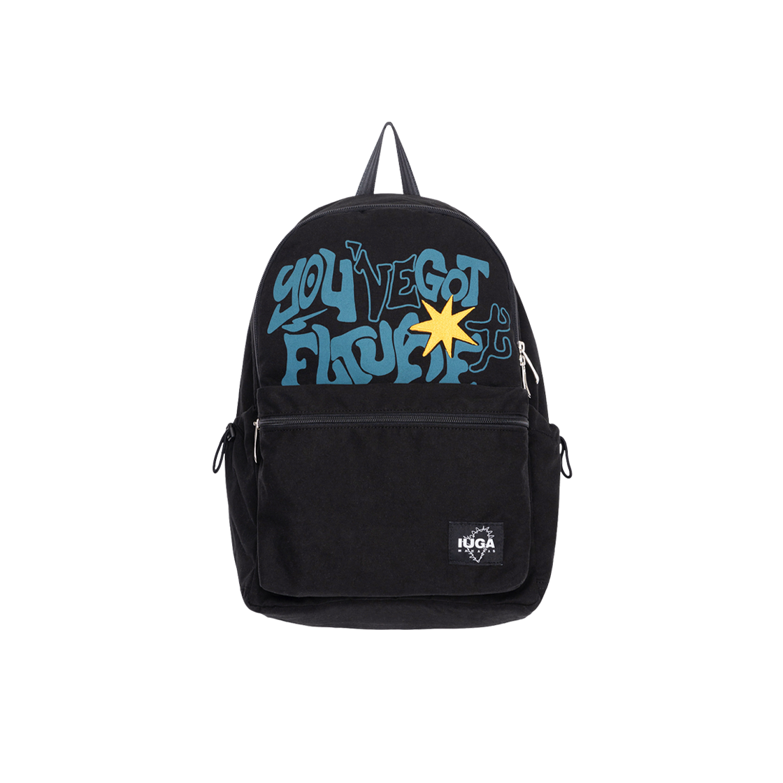 - Iugamakaras Printed Twill Pocket Backpack Black